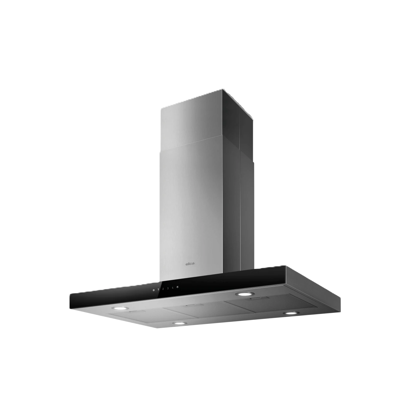 Elica JOY ISLAND Built In Stainless Steel+Black Glass Island Hood 90 Cm