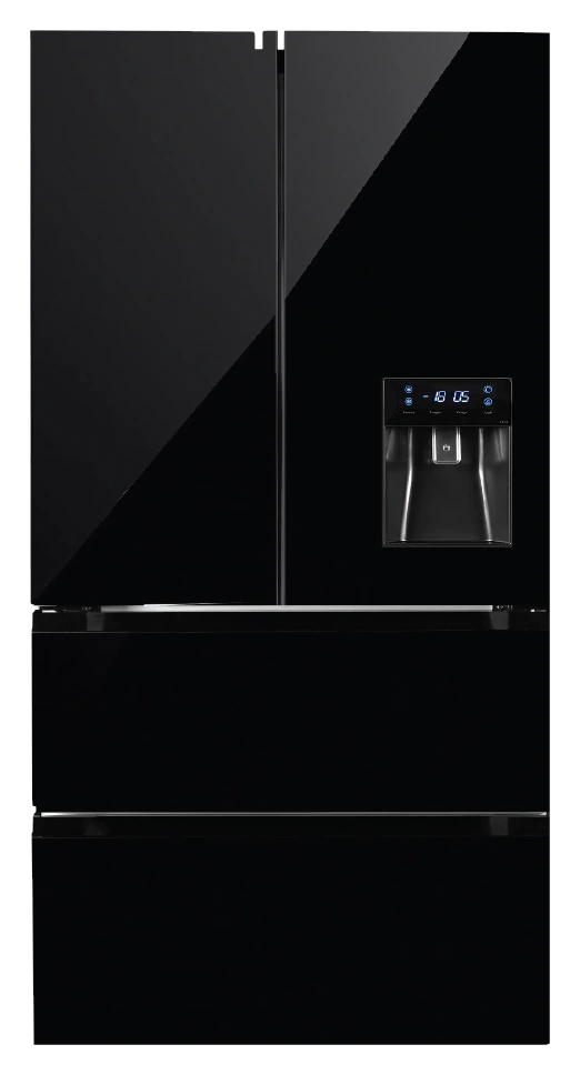 CM CM-575WD BLACK GLASS Free Standing Combi Refrigerator and Freezer - product photo