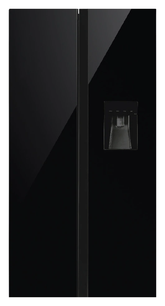 CM CM-518WD BLACK GLASS Free Standing Combi Refrigerator and Freezer 609L - product photo