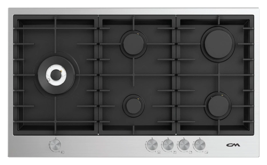 CM TWIN INOX 90 5B Stainless Steel Gas Hob 90cm - product photo