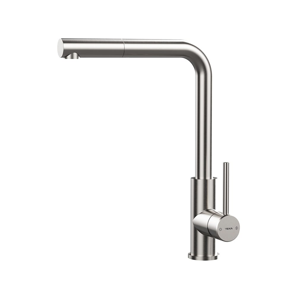 TEKA UNI 9331 Single lever Pull-out kitchen eco tap with high spout – Stainless Steel – TAP UNI 9331 XP 5L 3/8