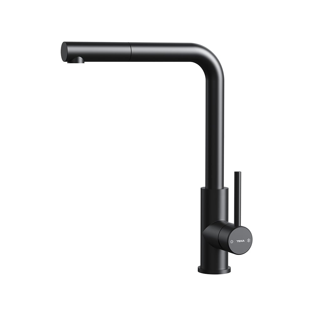 TEKA UNI 9331 Single lever Pull-out kitchen eco tap with high spout – Black – TAP UNI 9331 BK 5L 3/8