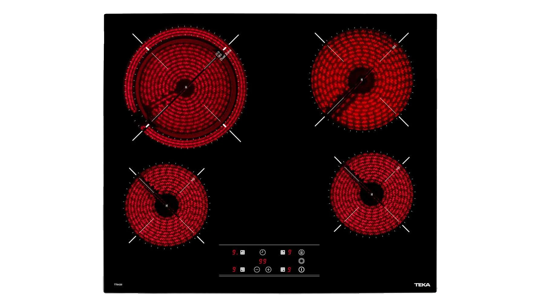 TEKA TOTAL TT 6420 60cm Vitroceramic Hob with 4 zones and Touch Control Slim metal frame